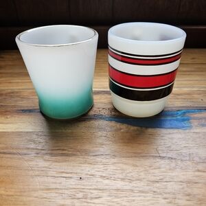 2 Vintage Fire King D Handle Mugs
